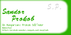 sandor prokob business card